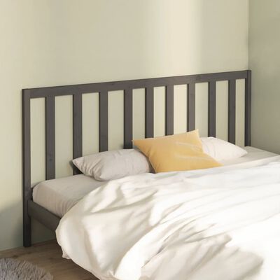 vidaXL Bed Headboard Grey 186x4x100 cm Solid Wood Pine