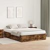 vidaXL Storage Bed Frame Smoked Oak 160 x 200 cm Engineered Wood