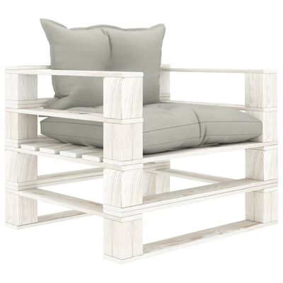 vidaXL Garden Pallet Sofa with Taupe Cushions Wood