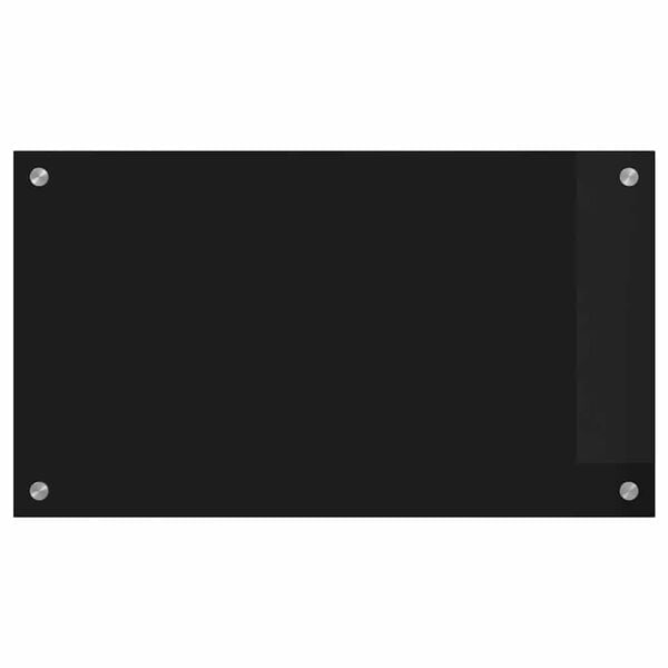vidaXL Kitchen Backsplash Black 70 x 40 cm Tempered Glass