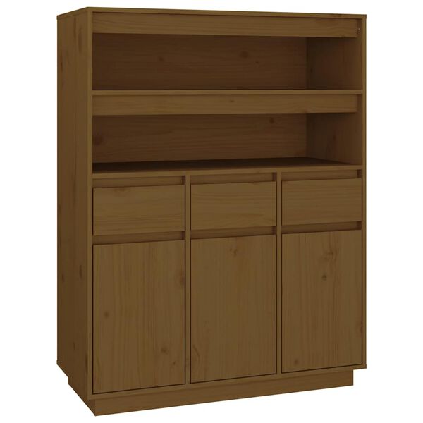 vidaXL Highboard Honey Brown 89x40x116.5 cm Solid Wood Pine