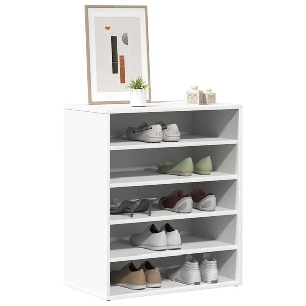 vidaXL Shoe Cabinet White 60x35x70 cm Engineered Wood