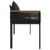 vidaXL Outdoor Bench with Cushion Black 117 x 54 x 74.5 cm Poly Rattan