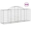 vidaXL Arched Gabion Baskets 50 pcs 200x50x80/100 cm Galvanised Iron