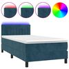 vidaXL Box Spring Bed with Mattress&LED Dark Blue 90x200cm Velvet