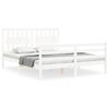 vidaXL Bed Frame without Mattress White King Size Solid Wood