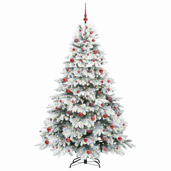 vidaXL Artificial Christmas Tree with 300 LEDs White 210 cm PE and PVC