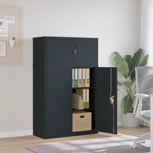 vidaXL File Cabinet Anthracite 90x40x145 cm Steel