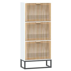 vidaXL Shoe Cabinet White 52x25x120 cm Engineered Wood