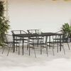 vidaXL 7 Piece Garden Dining Set Black Poly Rattan Glass