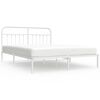 vidaXL Metal Bed Frame without Mattress with Headboard White 160x200cm