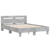 vidaXL Bed Frame with LED without Mattress Concrete Grey 135x190 cm Double