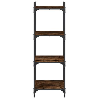 vidaXL Bookcase 4-Tier Smoked Oak 40x30x120 cm Engineered Wood