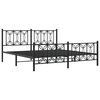vidaXL Metal Bed Frame without Mattress with Footboard Black 180x200cm