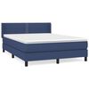 vidaXL Box Spring Bed with Mattress Blue 140x190 cm Fabric
