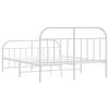 vidaXL Metal Bed Frame without Mattress with Footboard White 140x190cm