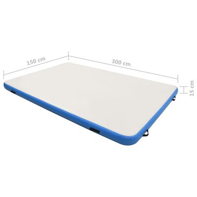 vidaXL Inflatable Floating Deck Blue and White 300x150x15 cm