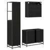 vidaXL Bathroom Furniture Set 3 pcs Black Oak Engineered Wood