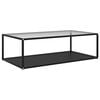 vidaXL Coffee Table Transparent and Black 120x60x35 cm Tempered Glass