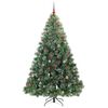 vidaXL Artificial Christmas Tree with 300 LEDs Green 210 cm PE and PVC