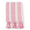 vidaXL Throw Cotton Stripes 220x250 cm Pink and White