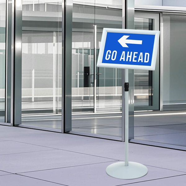 vidaXL Pedestal Poster Stand Silver 33 x 33 x 126 cm PVC and Steel