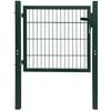 vidaXL Fence Gate Steel Green 100x100 cm