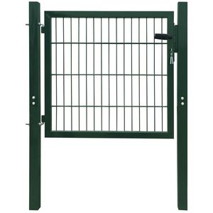 vidaXL Fence Gate Steel Green 100x100 cm