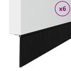 vidaXL Self-adhesive Door Brush Seals 6 pcs Black 100 cm