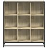 vidaXL Bookcase Sonoma Oak 97.5x33x107.5 cm Engineered Wood and Metal
