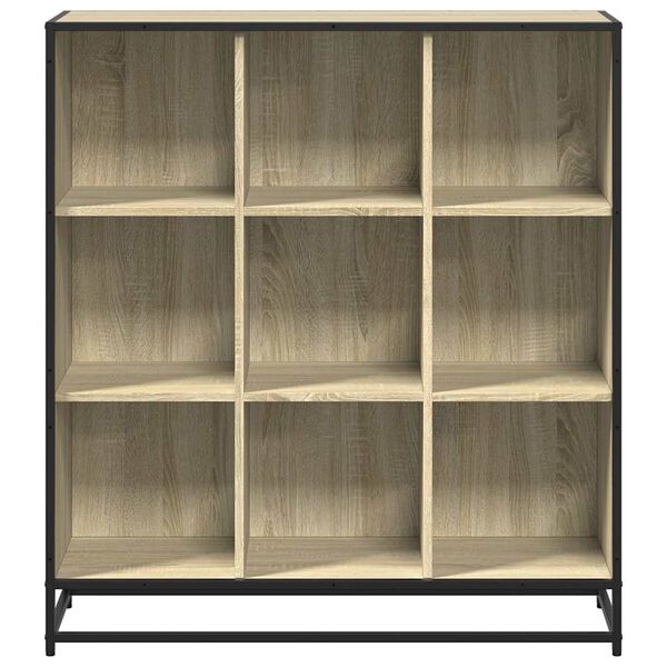 vidaXL Bookcase Sonoma Oak 97.5x33x107.5 cm Engineered Wood and Metal