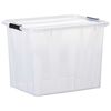 vidaXL Storage Boxes with Lids 2 pcs Transparent 55 L