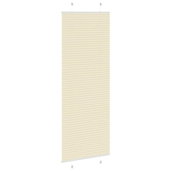 vidaXL Pleated Blind Cream 80x200 cm Fabric Width 79.4 cm Polyester