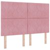 vidaXL Headboard Height Adjustable with Headboard Pink 160 cm Velvet