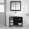 vidaXL Bathroom Furniture Set 2 pcs Black Oak Engineered Wood