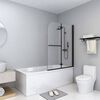 vidaXL Folding Shower Enclosure 2 Panels ESG 95x140 cm Black