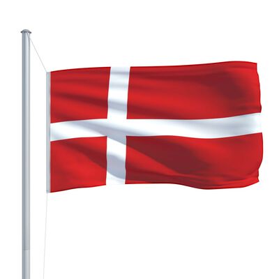 vidaXL Denmark Flag and Pole Aluminium 6.2 m