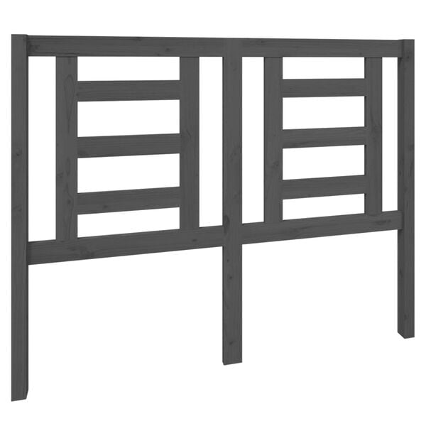 vidaXL Bed Headboard Grey 126x4x100 cm Solid Wood Pine