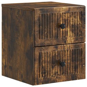 vidaXL Wall-Mounted Bedside Cabinet Smoked Oak 33 x 34.5 x 40 cm