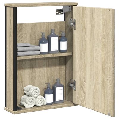 vidaXL Bathroom Mirror Cabinet Sonoma Oak 42x12x60 cm Engineered Wood