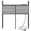 vidaXL Storage Headboard with Charging Station Grey sonoma 75 cm