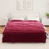 vidaXL Faux Rabbit Fur Blanket Olite Bordeaux Red 220 x 240 cm