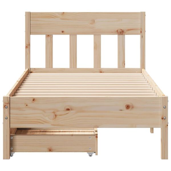 vidaXL Bed Frame without Mattress 75x190 cm Small Single Solid Wood Pine