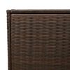 vidaXL Garden Storage Box with Wheels Brown 283L Poly Rattan
