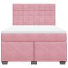 vidaXL Box Spring Bed with Mattress Pink 140x190 cm Velvet