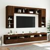 vidaXL TV Wall Cabinets with LED Lights 2 pcs Brown Oak 60x30x40 cm