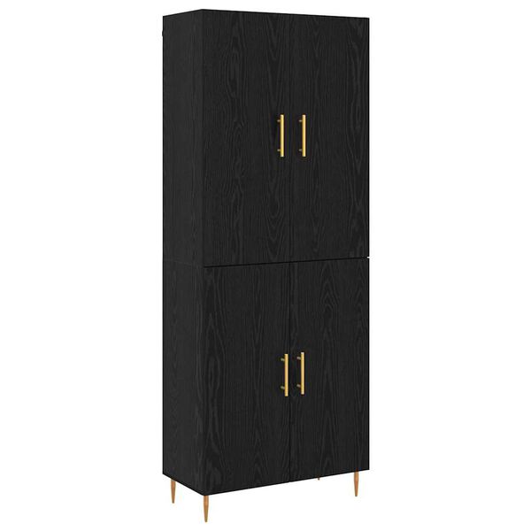 vidaXL Highboard Black oak 69.5 x 34 x 180 cm Engineered Wood