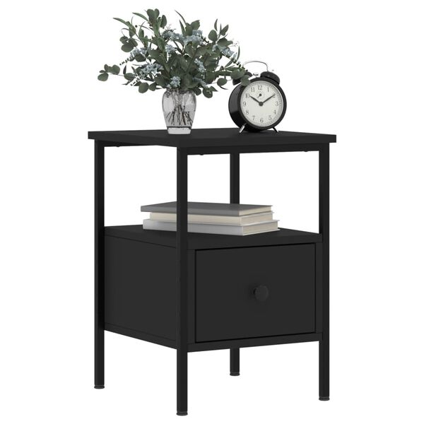 vidaXL Bedside Cabinets 2 pcs Black 34x36x50 cm Engineered Wood