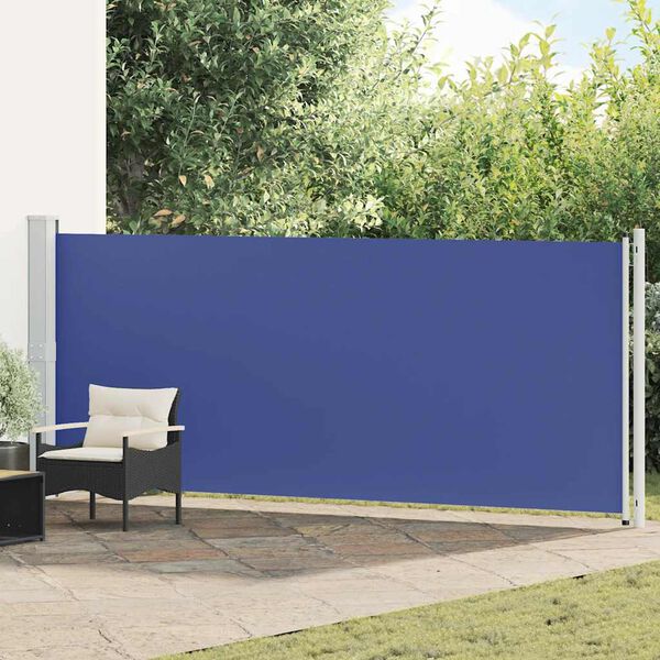 vidaXL Patio Retractable Side Awning 600x160 cm Blue
