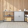 vidaXL Kitchen Storage Set with Shelf with Storage 2 pcs Silver Steel